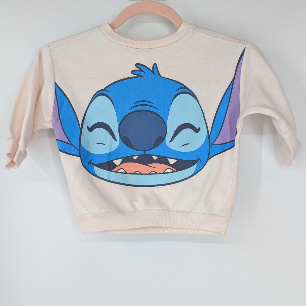 Disney Lilo and Stitch Cream Blue Just Chillin' Unisex Sweater Sweatshirt 2T